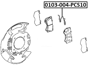0103-004-PCS10 - ANTI-RATTLE SPRING, DISC BRAKE PADS PCS 10