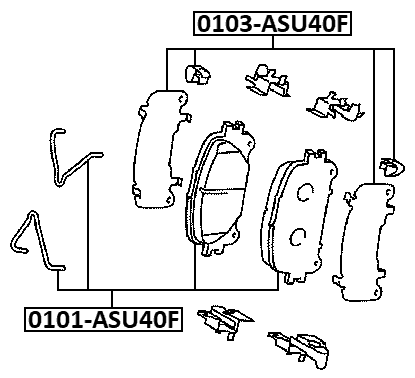 0103-ASU40F - DISC BRAKE CLIP SET