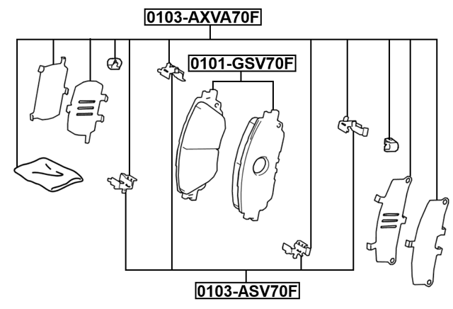 0103-ASV70F - DISC BRAKE CLIP SET (SET FOR TWO SIDES)