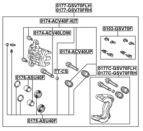 0103-GSV70F - DISC BRAKE CLIP SET (SET FOR TWO SIDES)