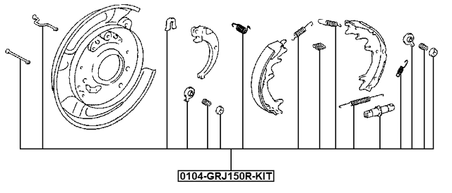 0104-GRJ150R-KIT - BRAKE SHOE FITTING KIT