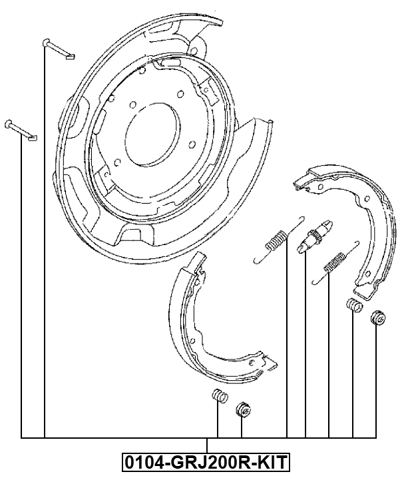 0104-GRJ200R-KIT - BRAKE SHOE FITTING KIT