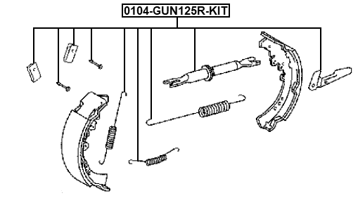 0104-GUN125R-KIT - BRAKE SHOE FITTING KIT