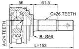 0110-009 - OUTER CV JOINT 24X56X26