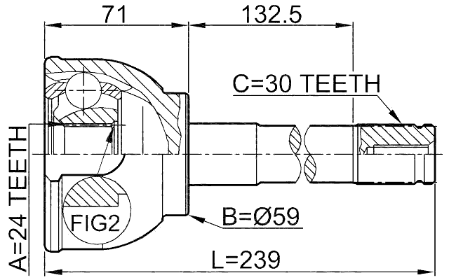 0110-015 - OUTER CV JOINT 24X59X30
