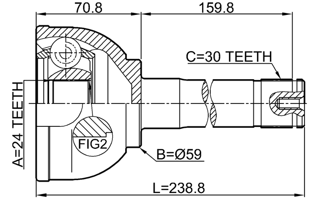 0110-057 - OUTER CV JOINT 24X59X30