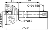 0110-058 - OUTER CV JOINT 24X59X30