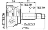 0110-061A48 - OUTER CV JOINT 27X63.3X26