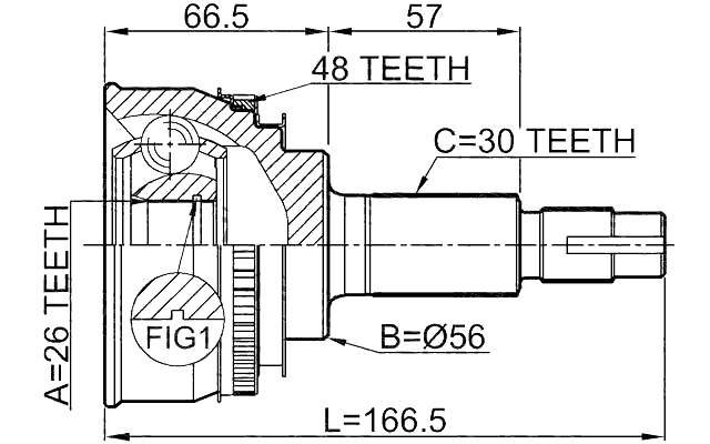 0110-069A48 - OUTER CV JOINT 26X56X30