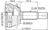 0110-1NZFE - OUTER CV JOINT 23X55X26