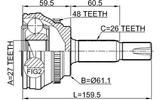 0110-ASV50A48 - OUTER CV JOINT 27X61X26