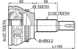 0110-CLR30A48 - OUTER CV JOINT 27X62X30