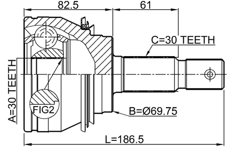 0110-GRJ150 - OUTER CV JOINT 30X72.5X30