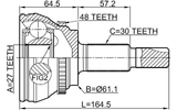 0110-GSU45A48 - OUTER CV JOINT 27X61.2X30