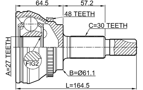 0110-GSU45A48 - OUTER CV JOINT 27X61.2X30