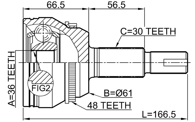 0110-GSX30A48 - OUTER CV JOINT 36X61X30