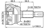0110-GSX30A48 - OUTER CV JOINT 36X61X30