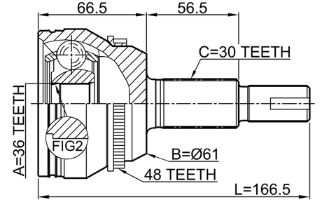 0110-GSX30A48 - OUTER CV JOINT 36X61X30