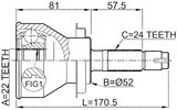 0110-J210 - OUTER CV JOINT 22X52X24