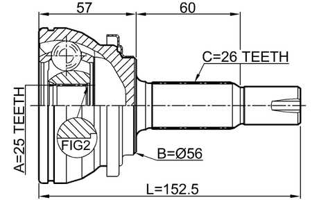 0110-ZVW30 - OUTER CV JOINT 25X56X26