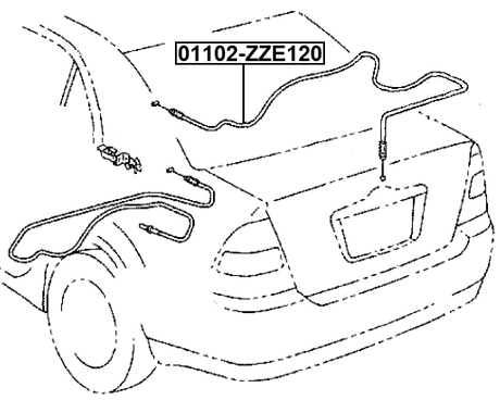 01102-ZZE120 - CABLE ASSEMBLY TAILGATE LOCK CONTROL