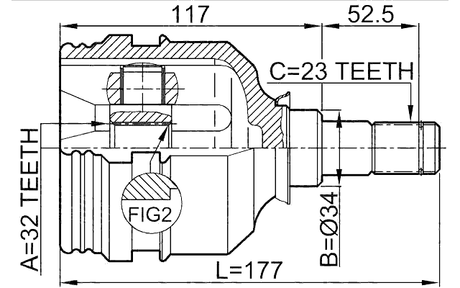 0111-190UKP - INNER CV JOINT 32X34X23
