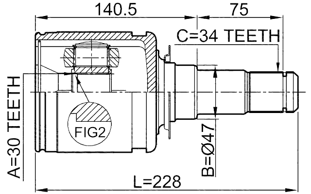 0111-200 - INNER CV JOINT 30X47X34