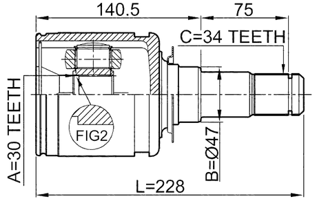 0111-200 - INNER CV JOINT 30X47X34