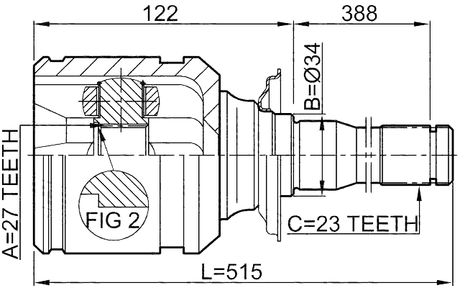 0111-ACA20RH - INNER CV JOINT RIGHT 27X34X23