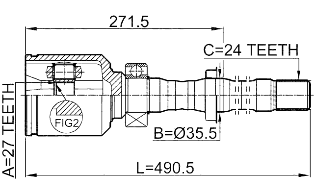 0111-ACA31RH - INNER CV JOINT RIGHT 27X35.5X24