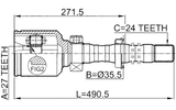 0111-ACA31RH - INNER CV JOINT RIGHT 27X35.5X24