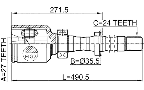 0111-ACA31RH - INNER CV JOINT RIGHT 27X35.5X24