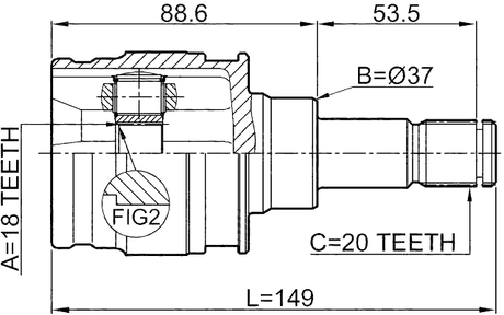 0111-ACA33R - REAR INNER CV JOINT 18X37X20