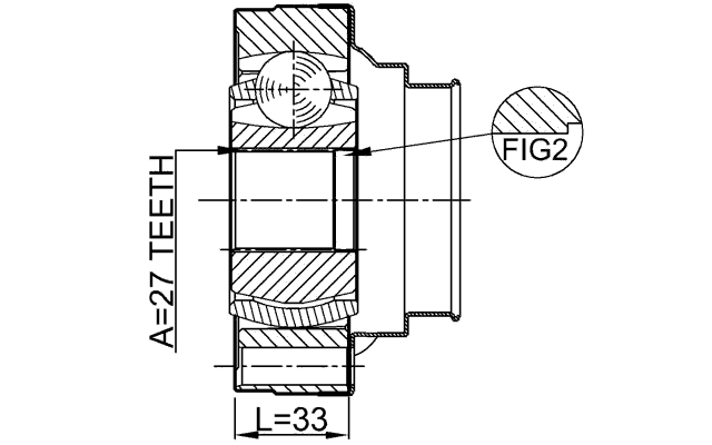 0111-ACU10 - INNER CV JOINT 27X96
