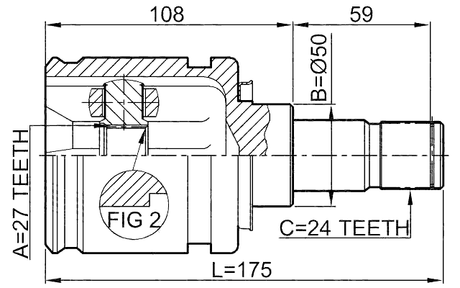 0111-ACV30LH - INNER CV JOINT LEFT 27X50X24