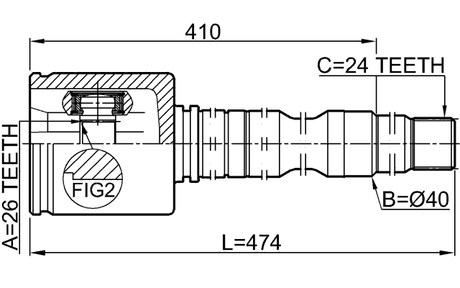 0111-ACV40RH - INNER CV JOINT RIGHT 26X40X24