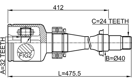 0111-CDT220RH - INNER CV JOINT RIGHT 32X40X24