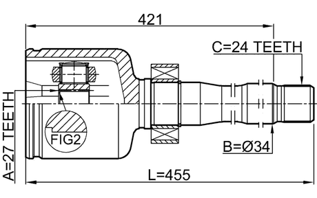0111-GGL15RH - INNER CV JOINT RIGHT 27X34X24