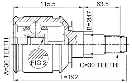 0111-GRJ120 - INNER CV JOINT 30X47X30