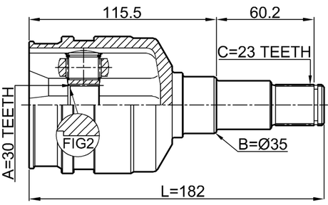 0111-GRX125LH - INNER CV JOINT LEFT 30X35X23