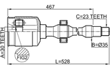 0111-GRX125RH - INNER CV JOINT RIGHT 30X35X23