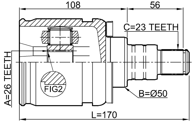 0111-GSU35LH - INNER CV JOINT LEFT 26X50X23