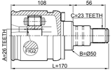 0111-GSU35LH - INNER CV JOINT LEFT 26X50X23