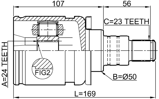 0111-GSU45LH - INNER CV JOINT LEFT 24X50X23