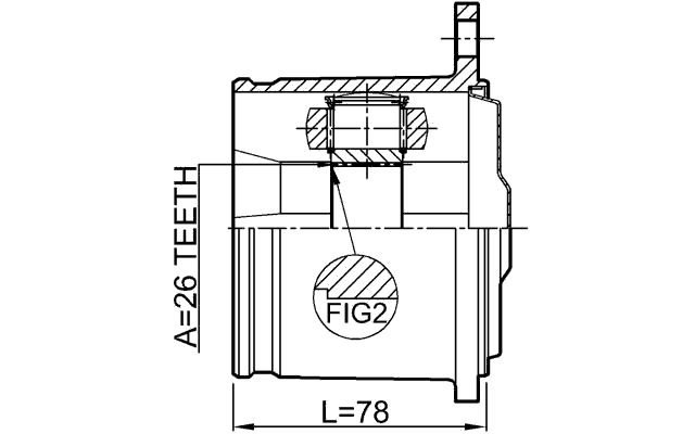0111-GX100R - REAR INNER CV JOINT 26X116.5