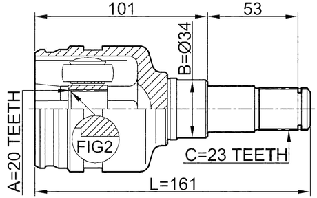 0111-KSP90 - INNER CV JOINT 20X34X23