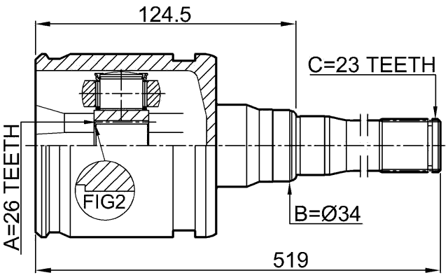 0111-MCX20RH - INNER CV JOINT RIGHT 26X28X23
