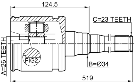 0111-MCX20RH - INNER CV JOINT RIGHT 26X28X23