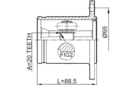 0111-MHU38R - INNER CV JOINT 20X95