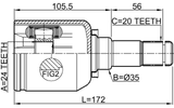 0111-NDE120LH - INNER CV JOINT LEFT 24X35X20
